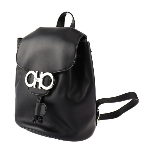 Salvatore Ferragamo Handbags - Salvatore Ferragamo Black Leather Backpack Mini Gancini
